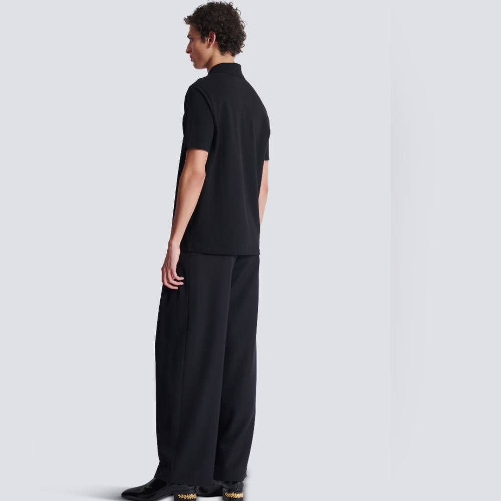 Balmain-golden Logo 100%Cotton Polo Shirt - Picture 9 of 9